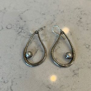 Silpada retired sterling silver and pearl earrings